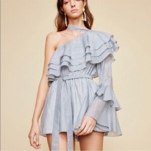 One-Shoulder Ruffle Romper